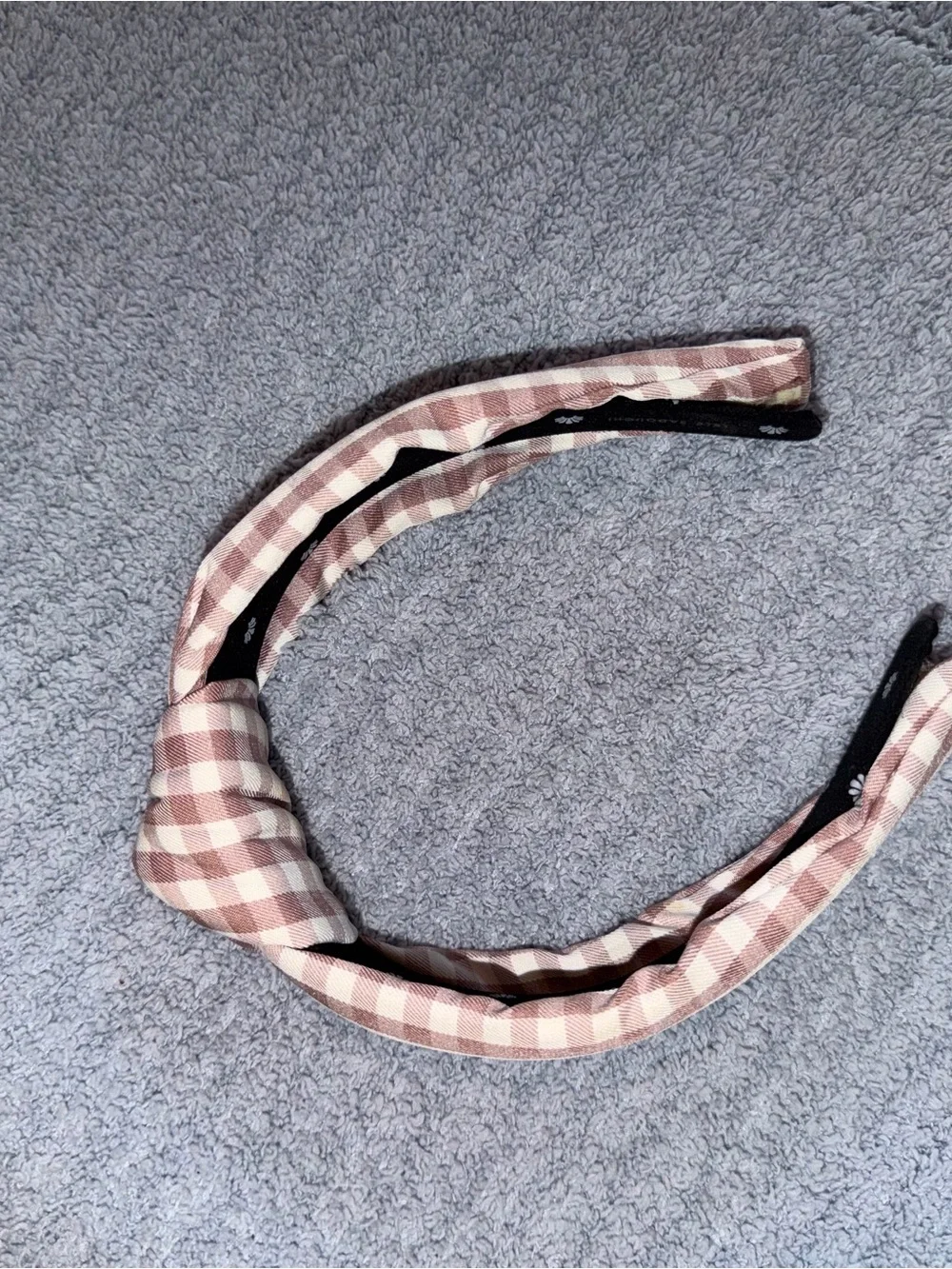 Lele Sadoughi Pink & White Gingham Knotted Headband
